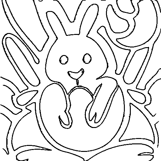 An easter bunny holding an egg Coloring Page