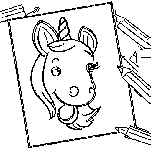 A unicorn with wings Coloring Page