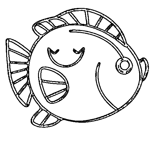 A simple fish with numbered areas Coloring Page