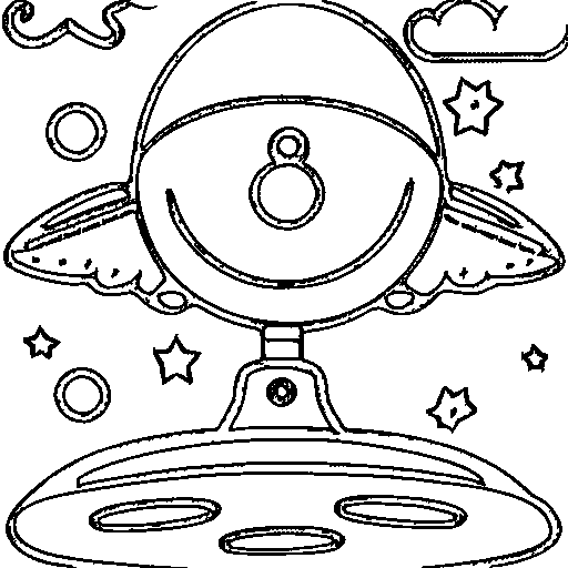 A flying saucer rocket Coloring Page