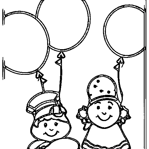 Party hats and balloons Coloring Page