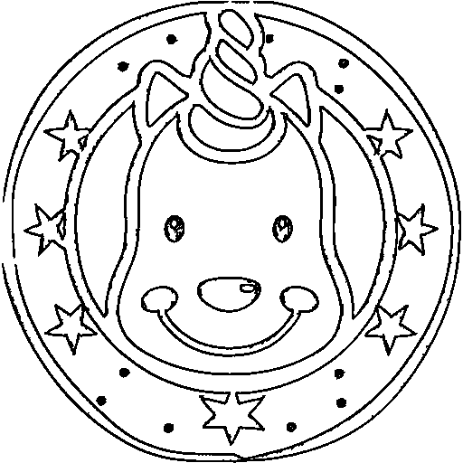 Unicorn with stars Coloring Page