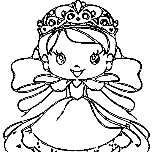 A princess with a magic wand Coloring Page