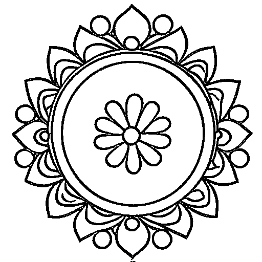 A simple flower with numbered areas Coloring Page