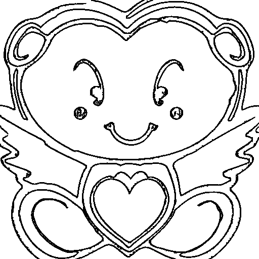 A cupid with a tiny bow Coloring Page