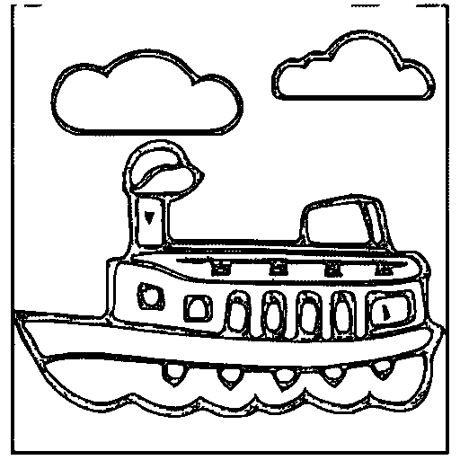 A steamboat Coloring Page