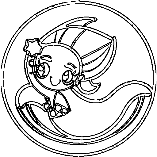 A mermaid holding a shell Coloring Page