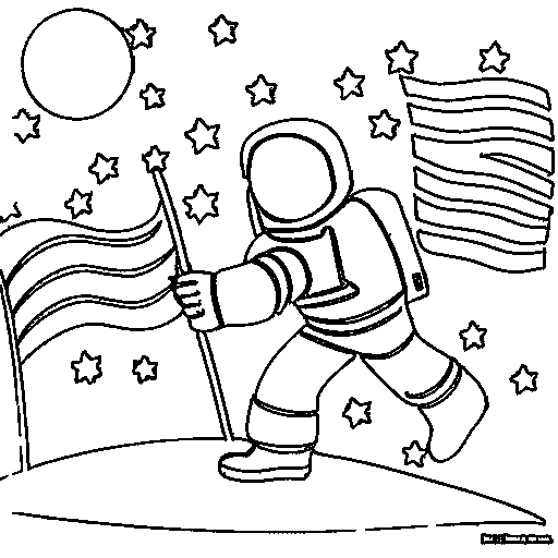 Moon Flag Coloring Page