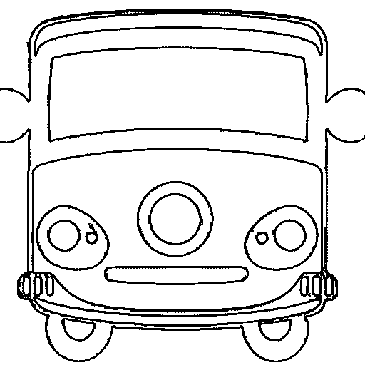 A bus with a smile Coloring Page