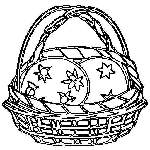 A basket of easter eggs Coloring Page