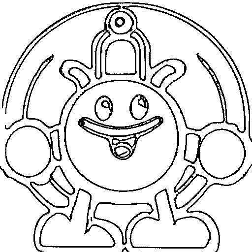 A round robot with wheels Coloring Page