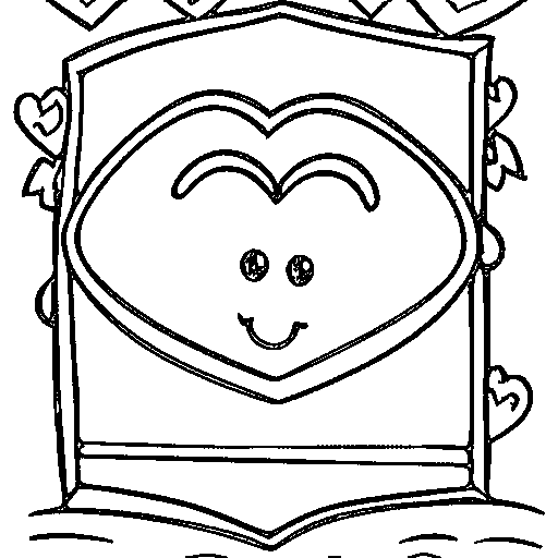 A love letter envelope with a heart Coloring Page