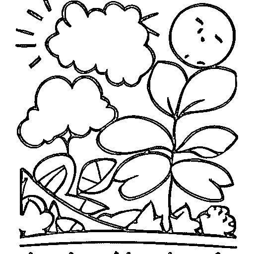 A tree with falling leaves in autumn Coloring Page