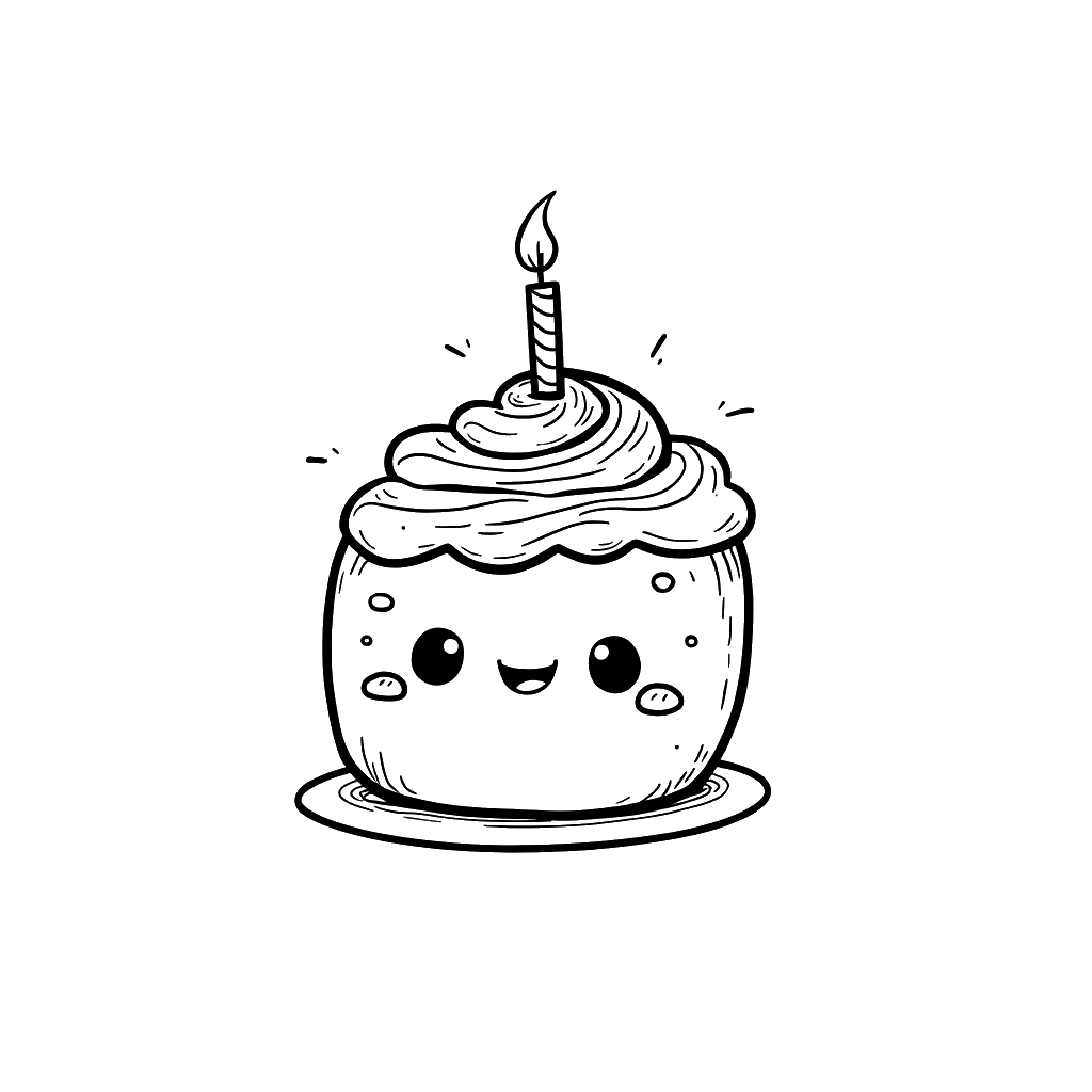 Birthday Cake Coloring Page