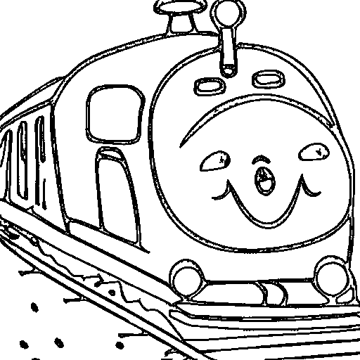 A colorful toy train Coloring Page