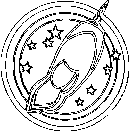 A rocket with an astronaut window Coloring Page
