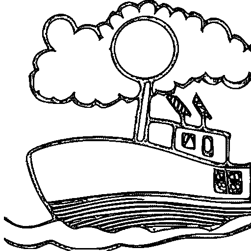 A chubby tugboat Coloring Page