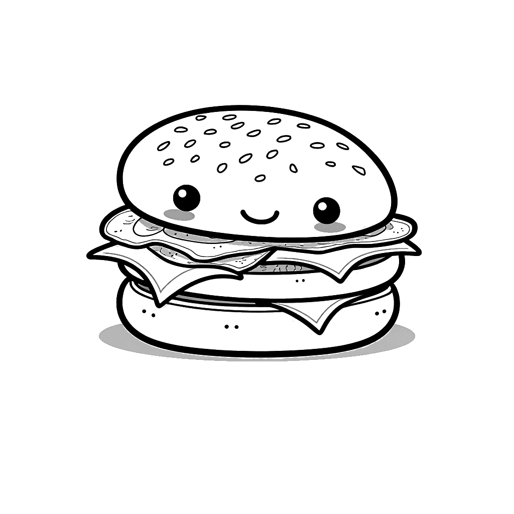 Hamburger Coloring Page
