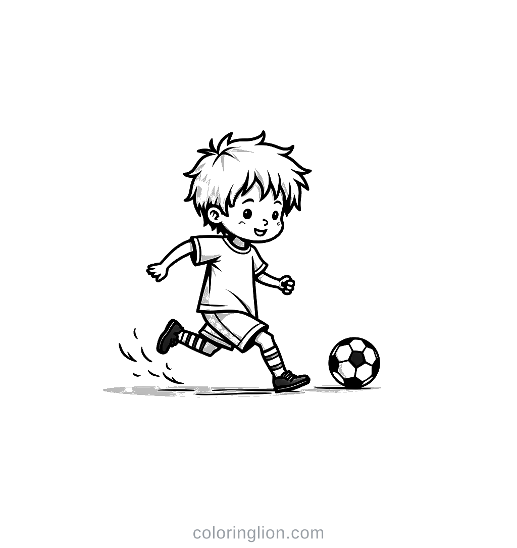 Player Kick Coloring Page