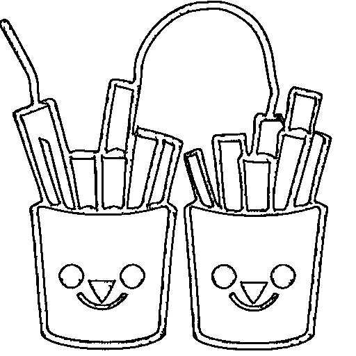 French fries Coloring Page