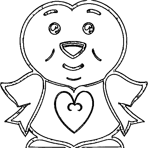 A heart character Coloring Page