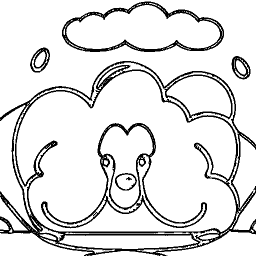 A cloud with raindrops Coloring Page