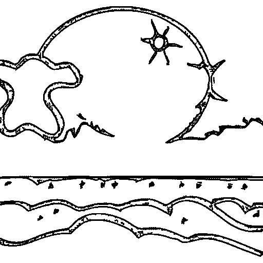 A beach sun in summer Coloring Page