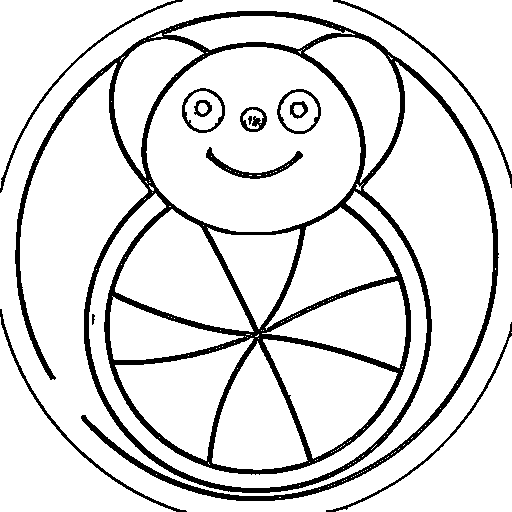 A round robot with wheels Coloring Page
