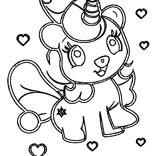 A unicorn with a rainbow horn Coloring Page