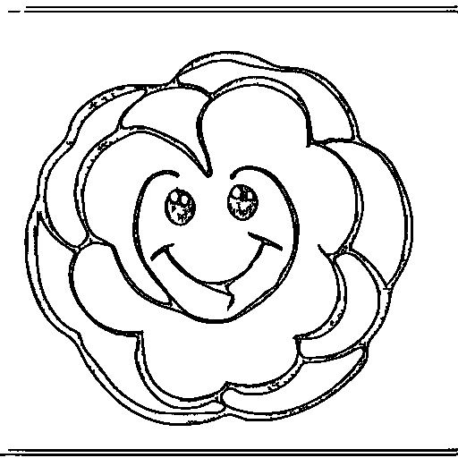 A simple flower with numbered areas Coloring Page