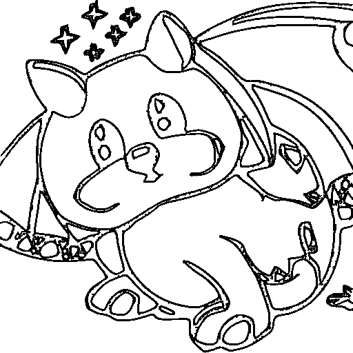 A chubby baby dragon with tiny wings Coloring Page