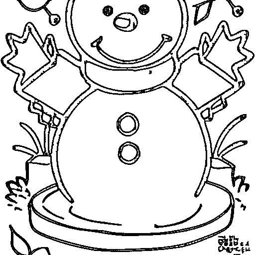 A happy snowman Coloring Page