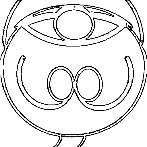 A three-eyed alien Coloring Page