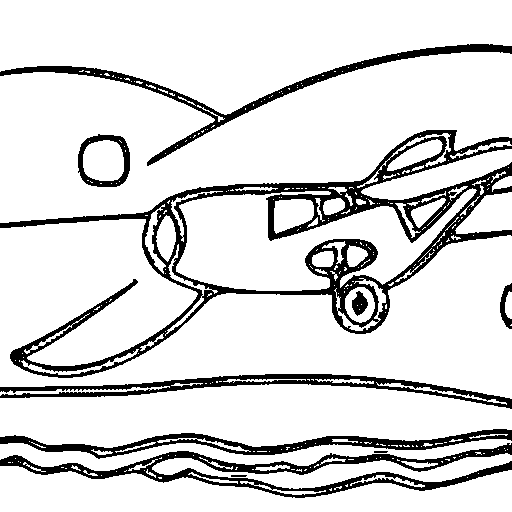Cartoon airplane Coloring Page
