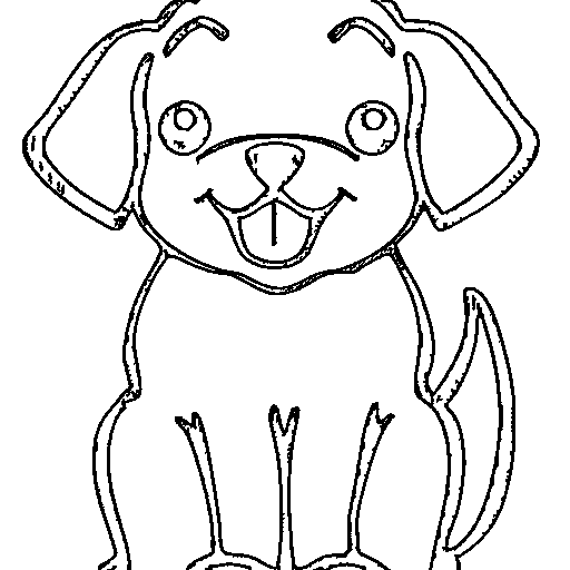A fluffy puppy dog Coloring Page