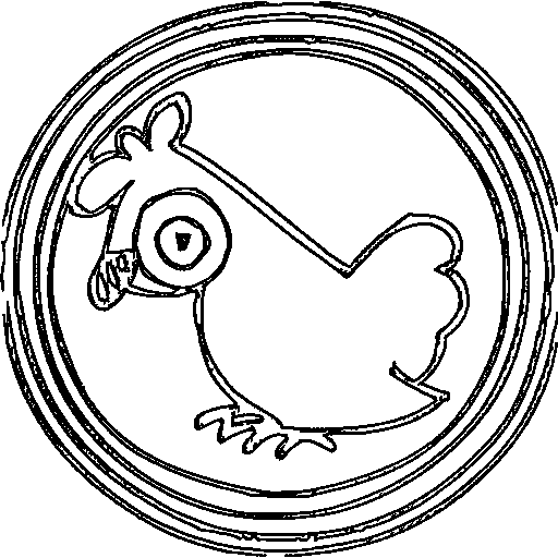 A hen with a chick Coloring Page