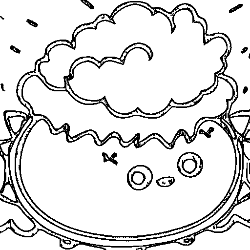 A cloud with a lightning Coloring Page