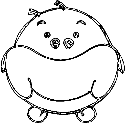 A smiling circle character Coloring Page