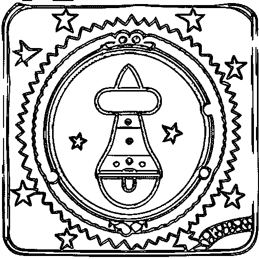 A flying saucer rocket Coloring Page