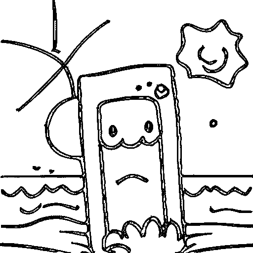 A beach sun in summer Coloring Page