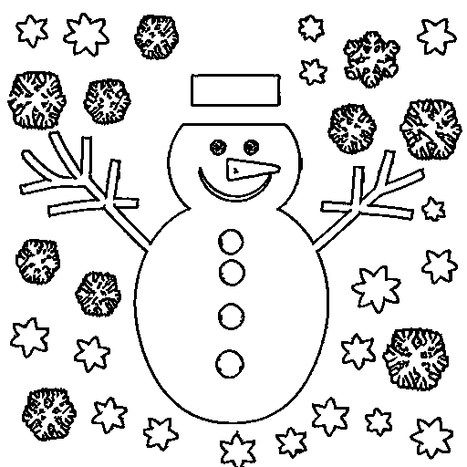 Winter Snowman Coloring Page