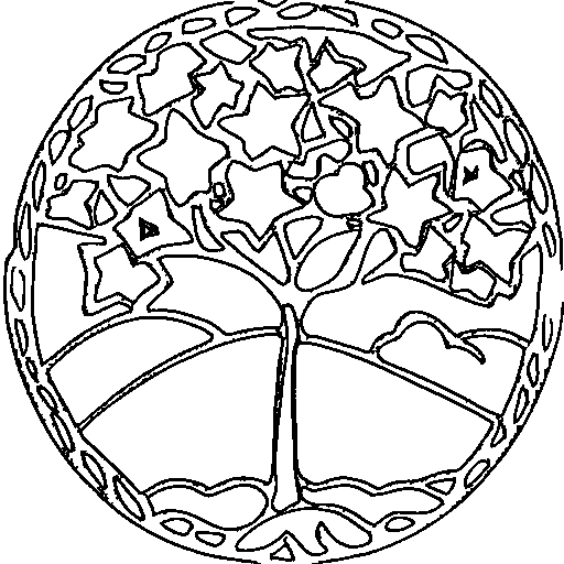 An apple tree with fruit Coloring Page