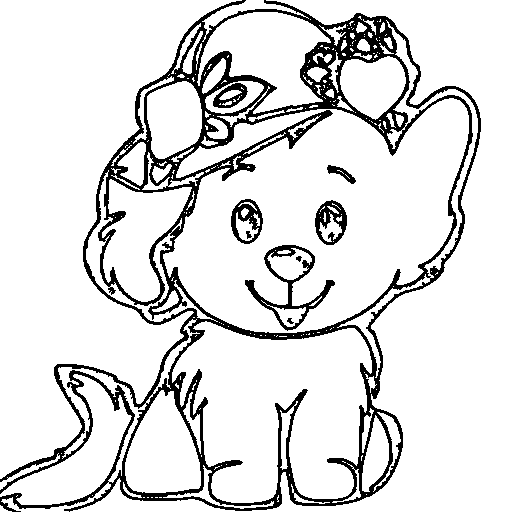 A fluffy puppy dog Coloring Page