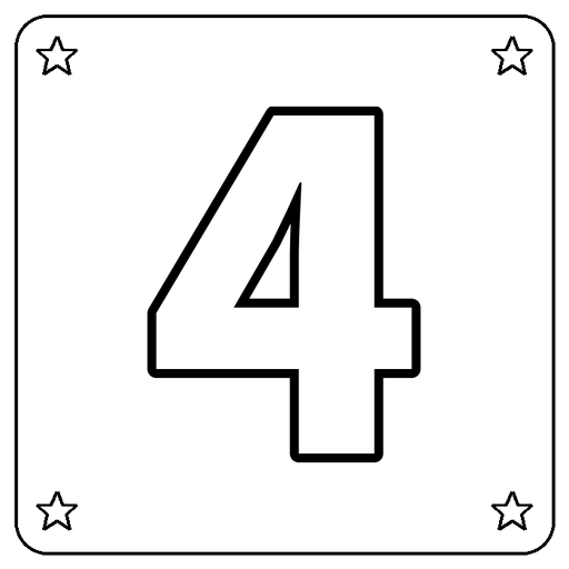 Number 4 Coloring Page