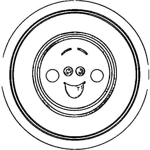 A smiling circle character Coloring Page