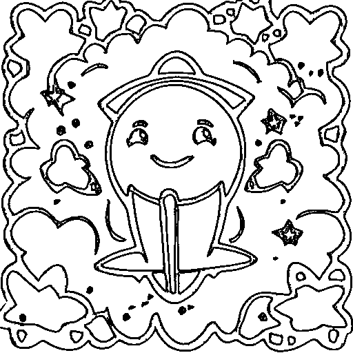 Rocket blasting off Coloring Page
