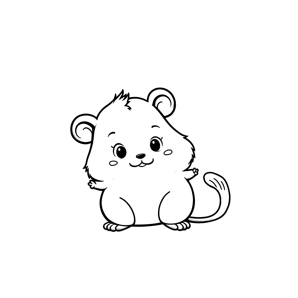 Hamster Coloring Page