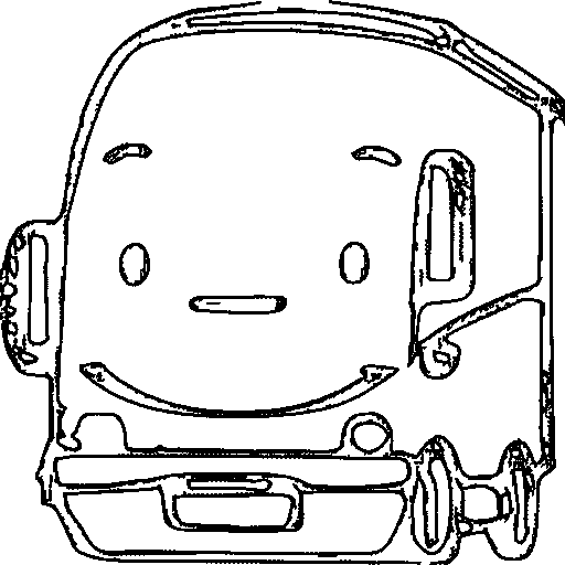 A bus with a smile Coloring Page