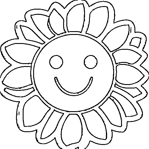 A smiling sunflower Coloring Page