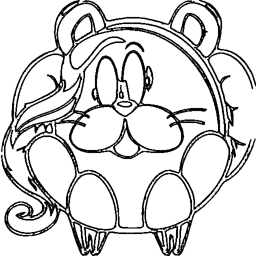 Furry monster with horns Coloring Page